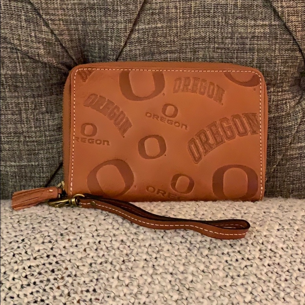 NWOT Leather Oregon Ducks Wristlet/Wallet